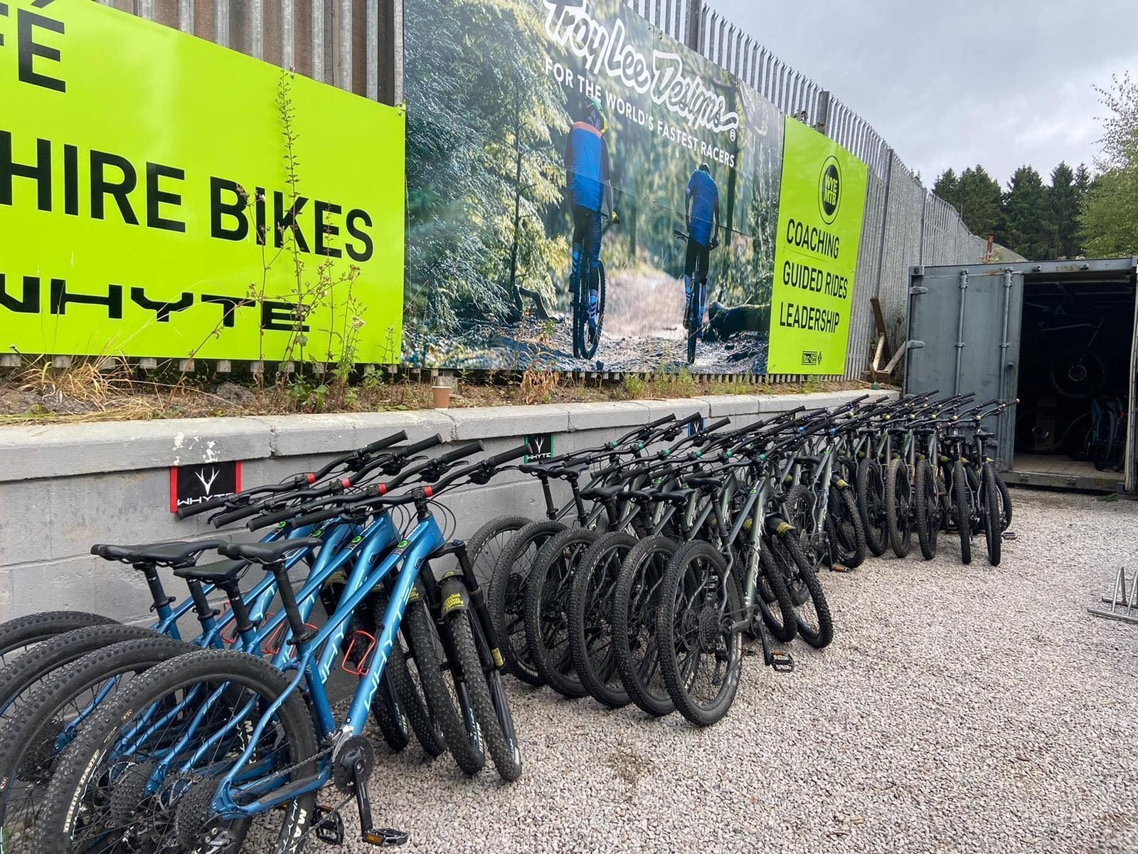 Bike Hire fleet lined up ready to go out.